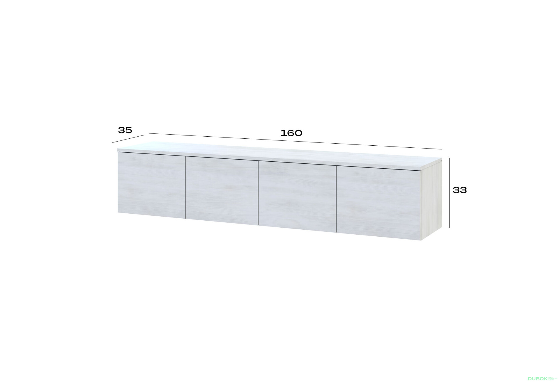 Fotografia 6 - TV stolík Levía biely 4dv 160x35x33