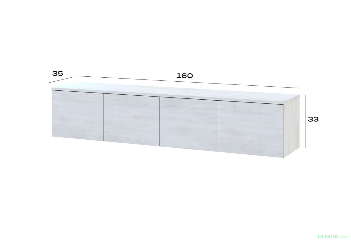 Fotografia 6 - TV stolík Levía biely 4dv 160x35x33