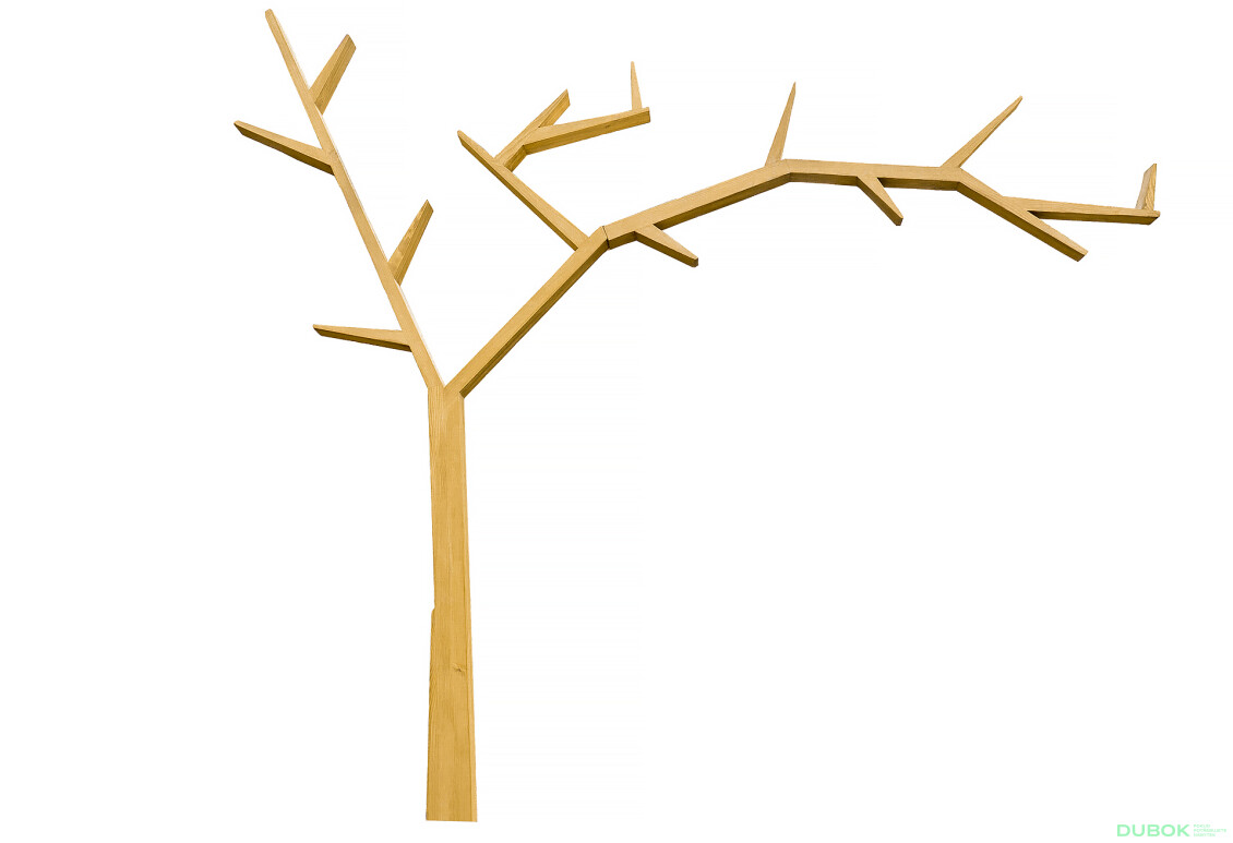 Nástenná polica v tvare stromu medová borovica Classic Wood