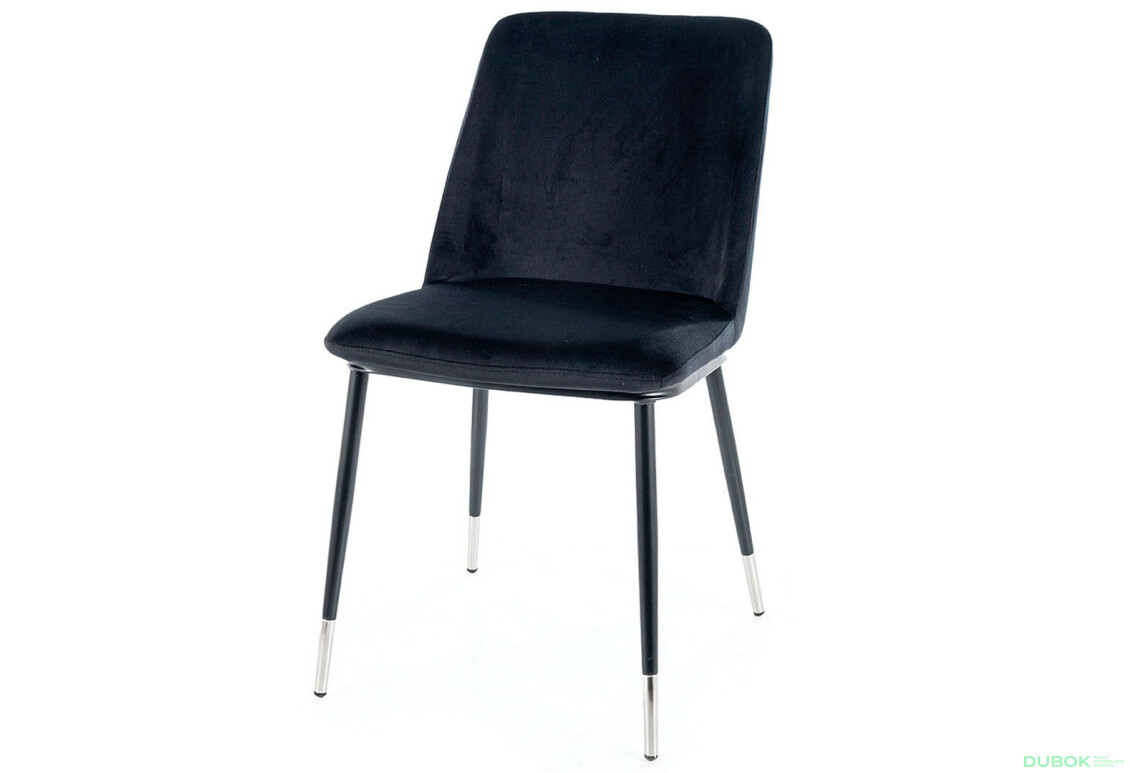 Stolička Jill Velvet čierny Bluvel 19, kov čierna / chrome