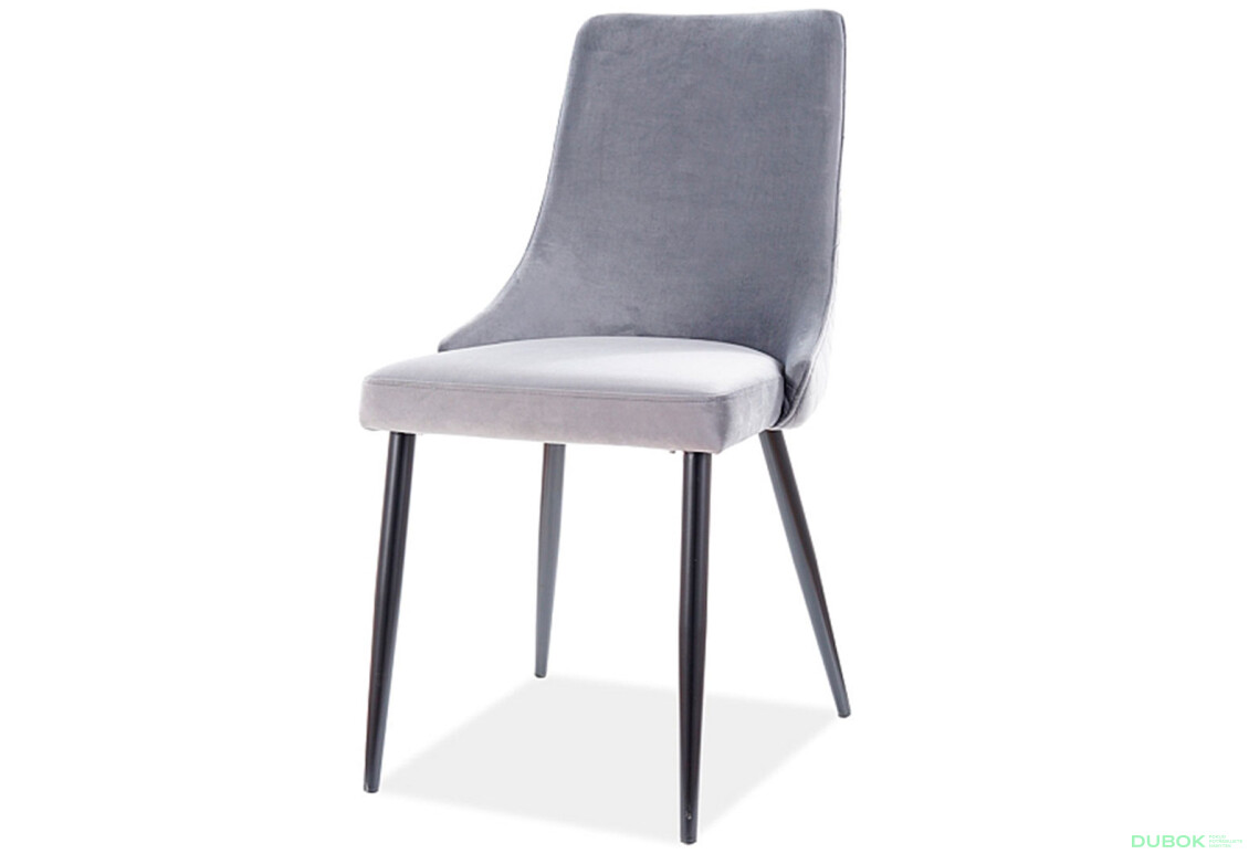 Stolička Piano B Velvet šedý Bluvel 14, kov čierna matná