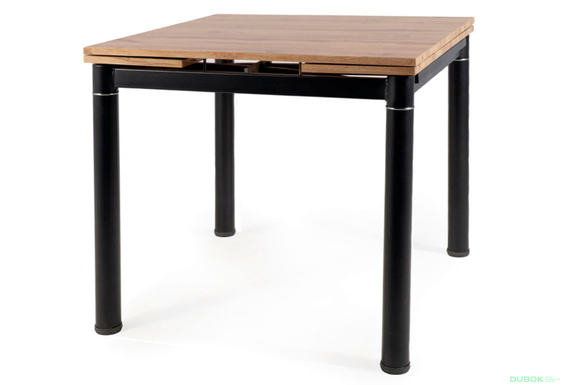 Stôl GD-082 80(131)x80 dub artisan / matná čierna kov