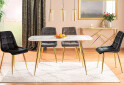 Fotografia 1 - Stôl Ceres 140x80 + 4 stoličky Chic Velvet Bluvel čierny / šedý