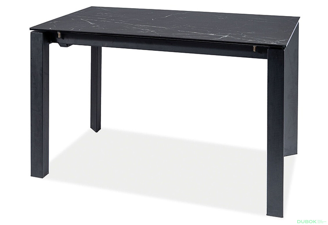 Stôl Metropol Ceramic 120(180)x80 efekt marmúru, čierny / czarny matowy