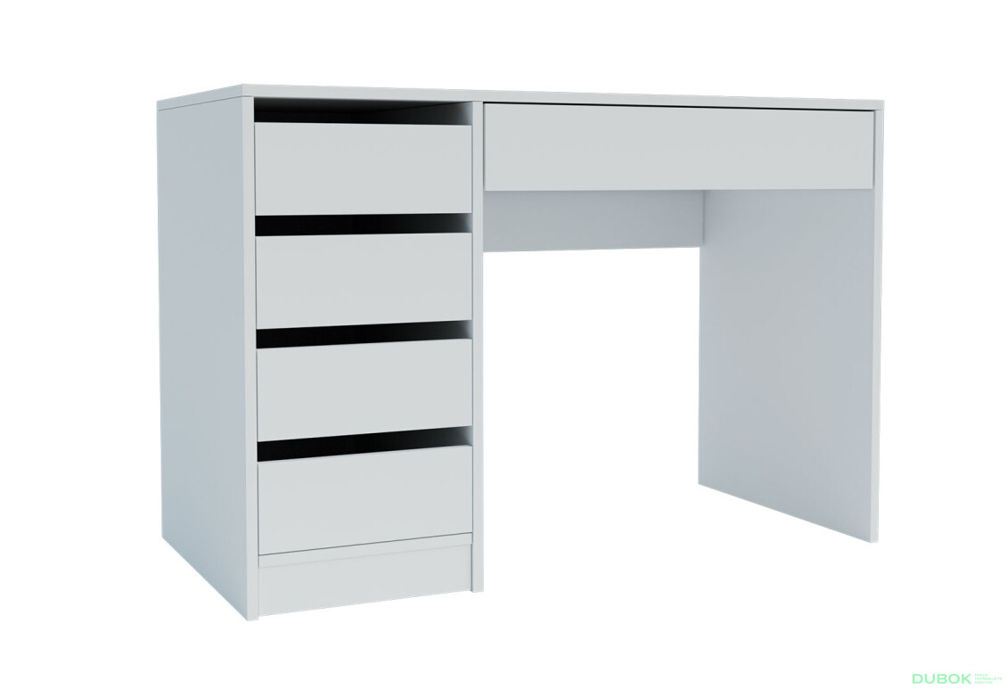 Písací stôl s ľavou montážou Profi 110 cm biely