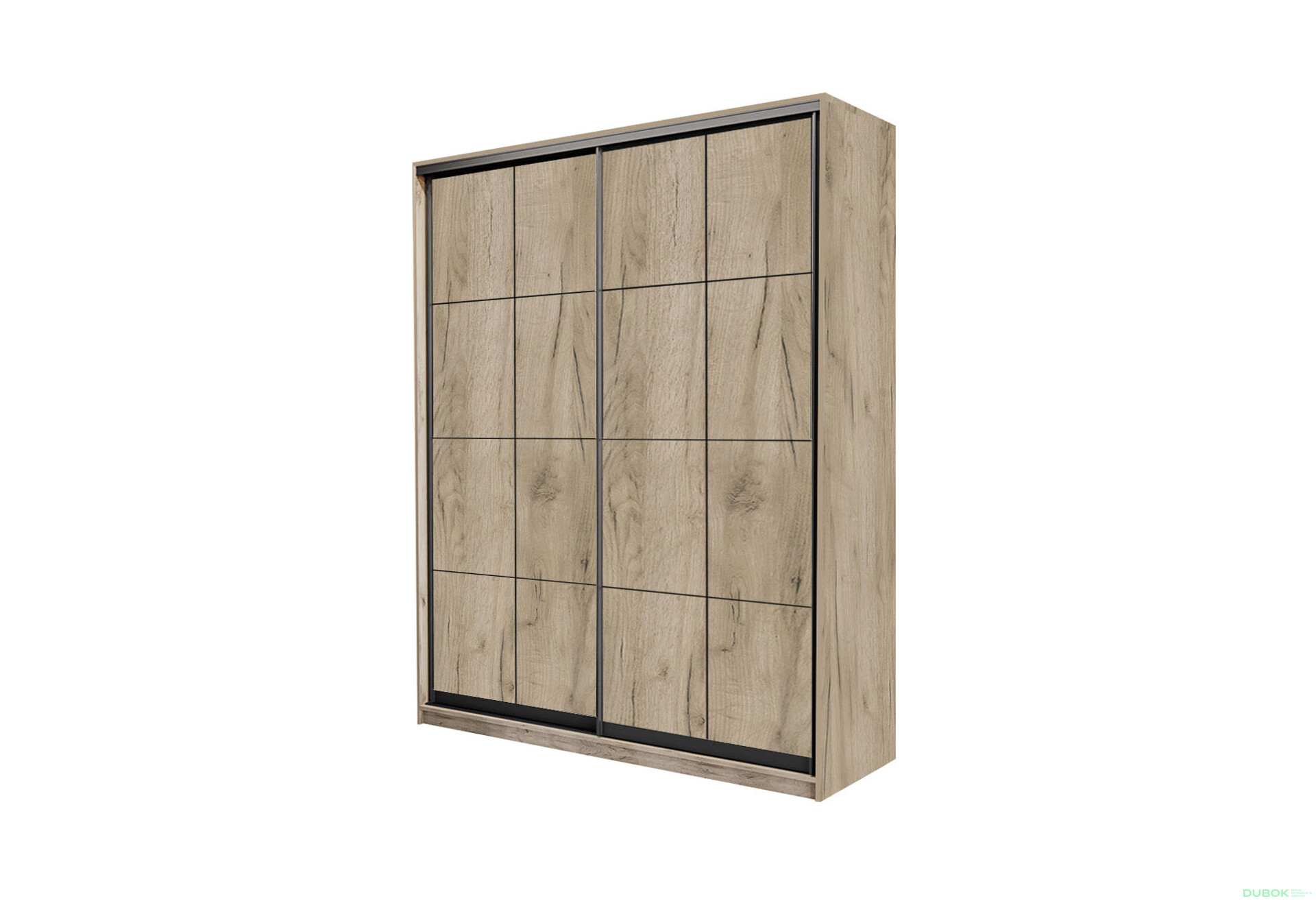 Fotografia 1 - Skriňa s posuvnými dverami 2 DTD 150x240x60 cm Loft Lines BL Dub kraft sivý