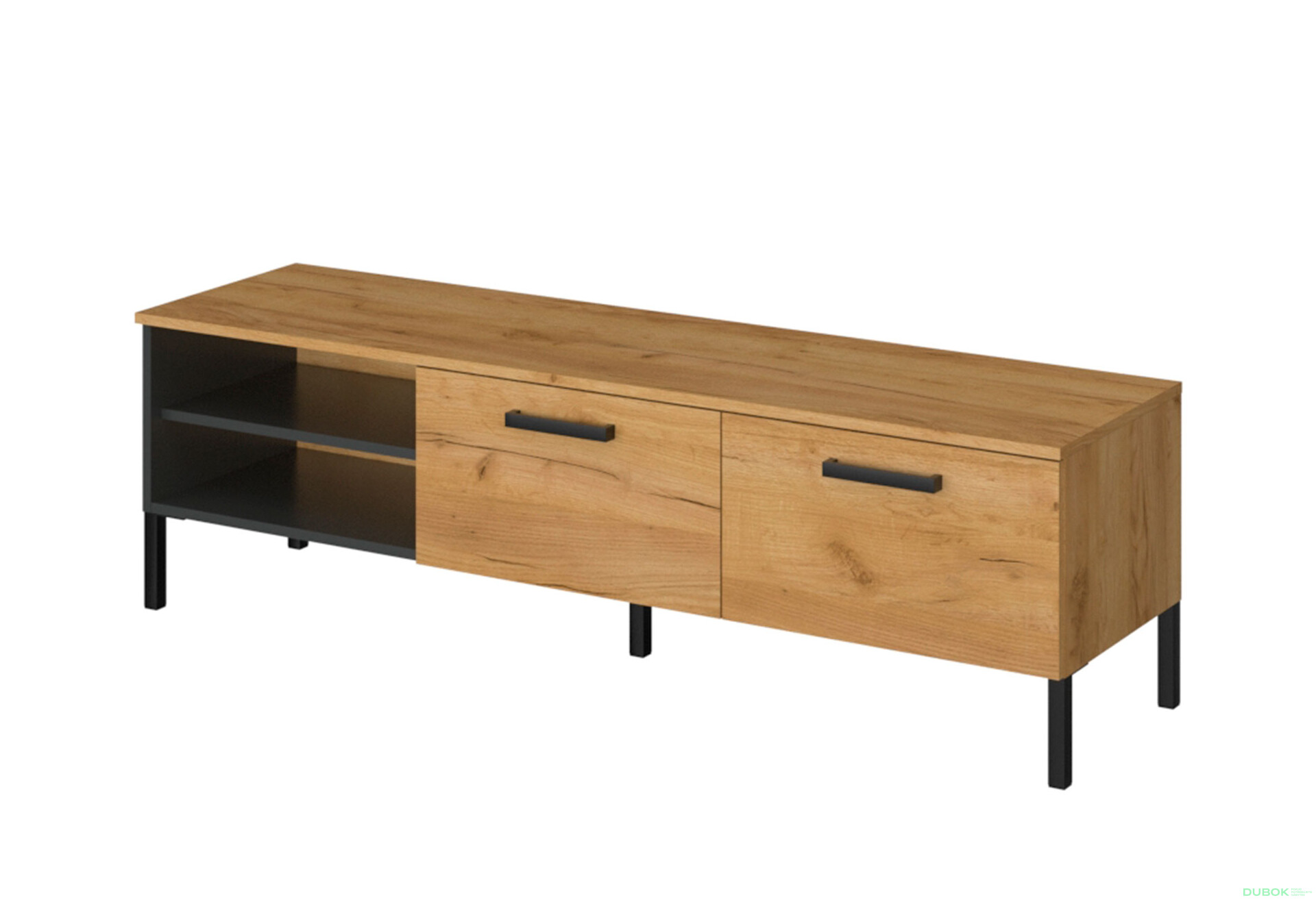 Fotografia 1 - TV stolík 2k/155 dub craft zlatý / antracit Santes