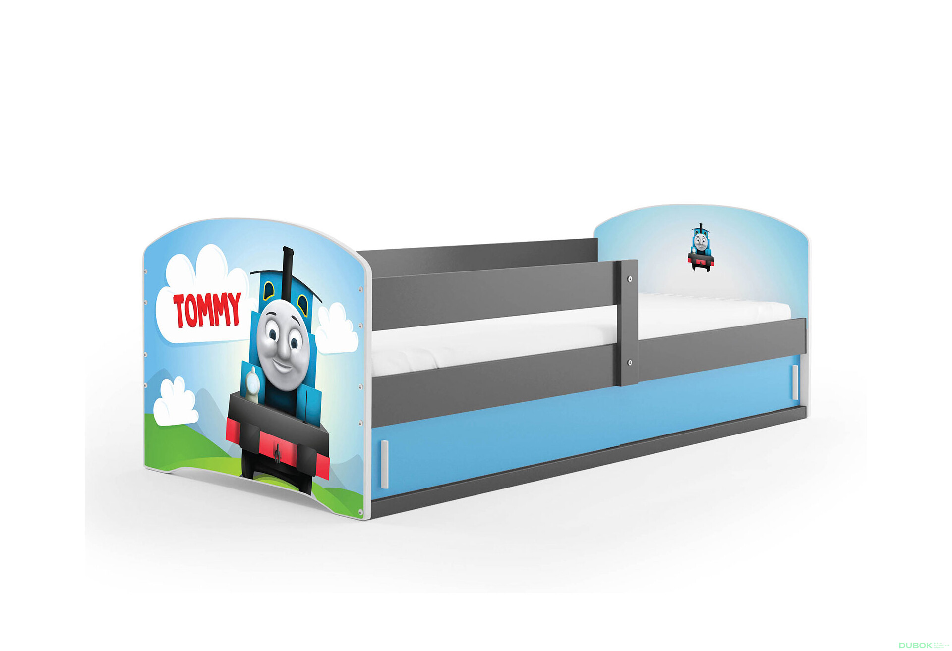 Fotografia 1 - Posteľ Luki 1 grafit Tommy 80x160 cm s roštom, matracom
