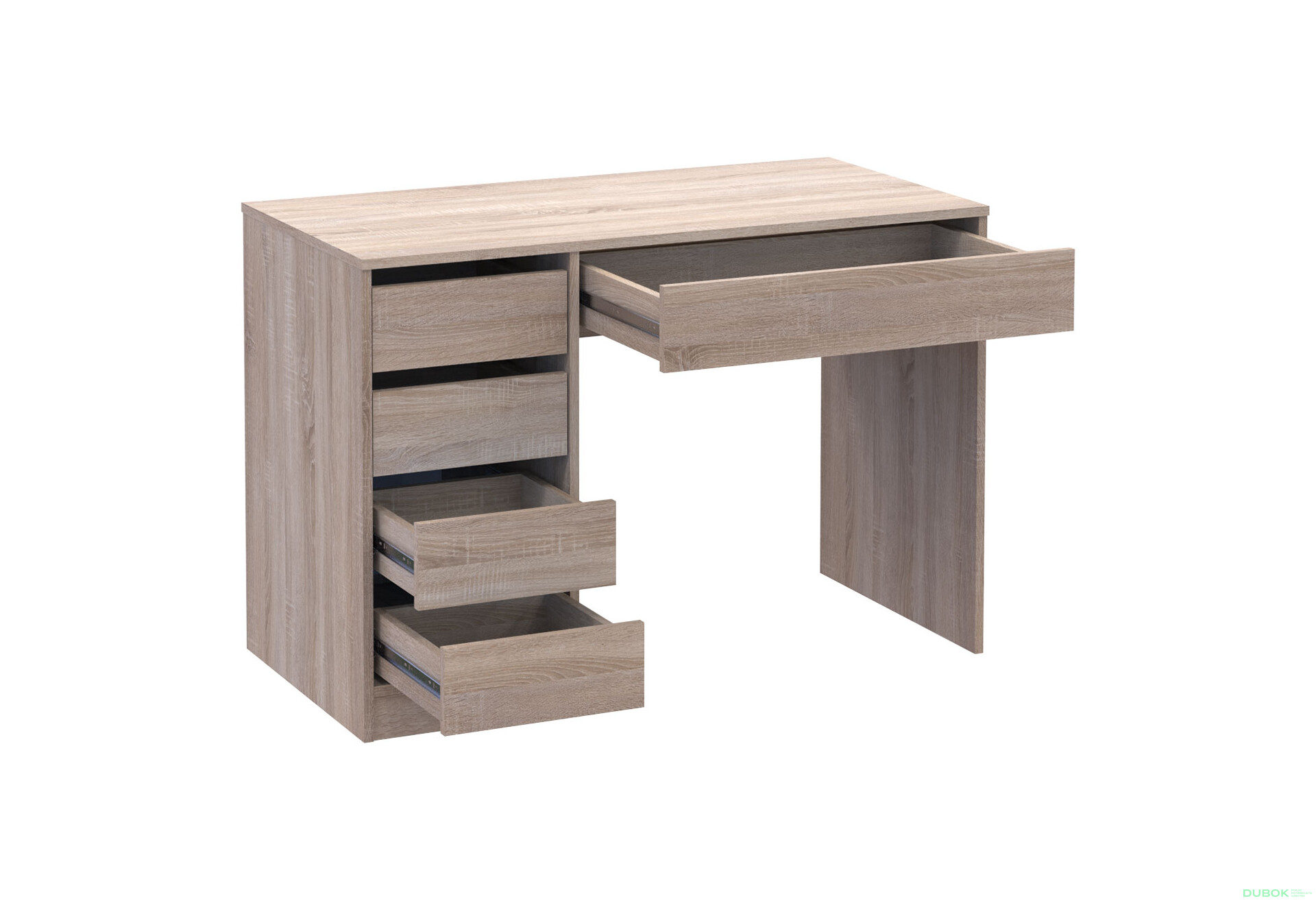 Písací stôl s ľavou montážou Profi 110 cm dub sonoma - Fotografia 5 Fotografia 5 - Písací stôl s ľavou montážou Profi 110 cm dub sonoma