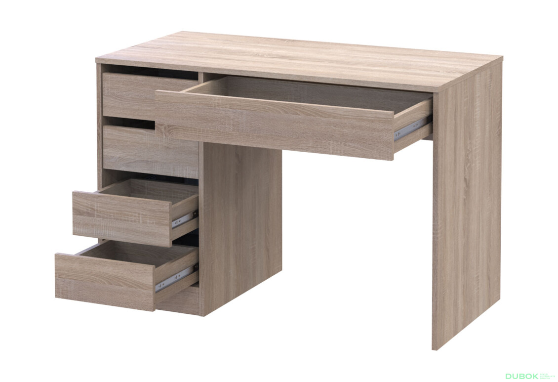 Písací stôl s ľavou montážou Profi 110 cm dub sonoma - Fotografia 6 Fotografia 6 - Písací stôl s ľavou montážou Profi 110 cm dub sonoma