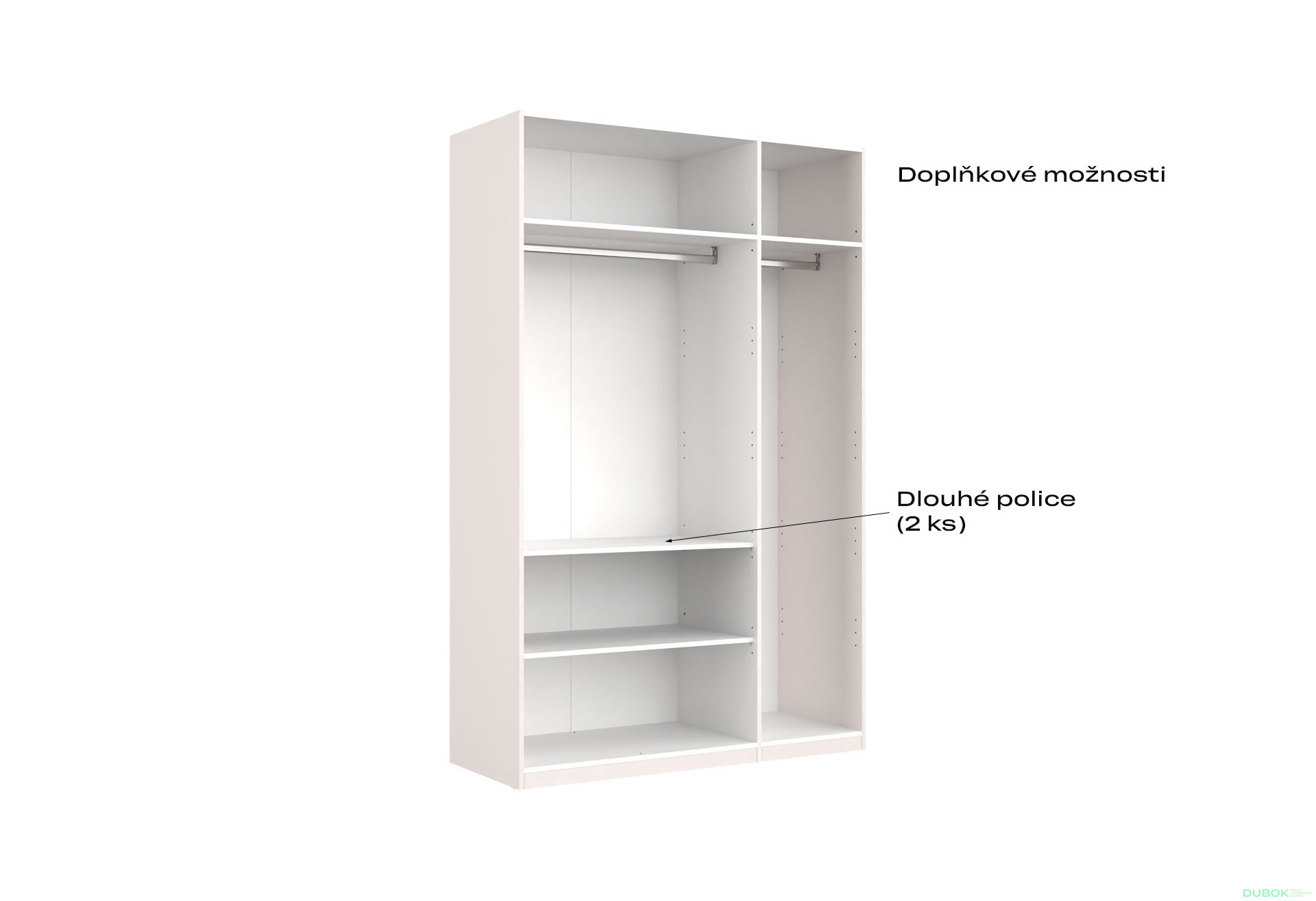 Fotografia 4 - Korpus skrine 3dv Biely lesk Idea