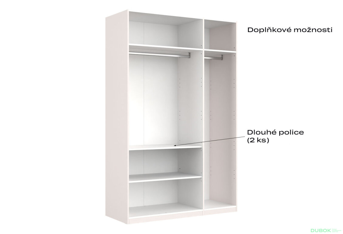 Fotografia 4 - Korpus skrine 3dv Biely lesk Idea