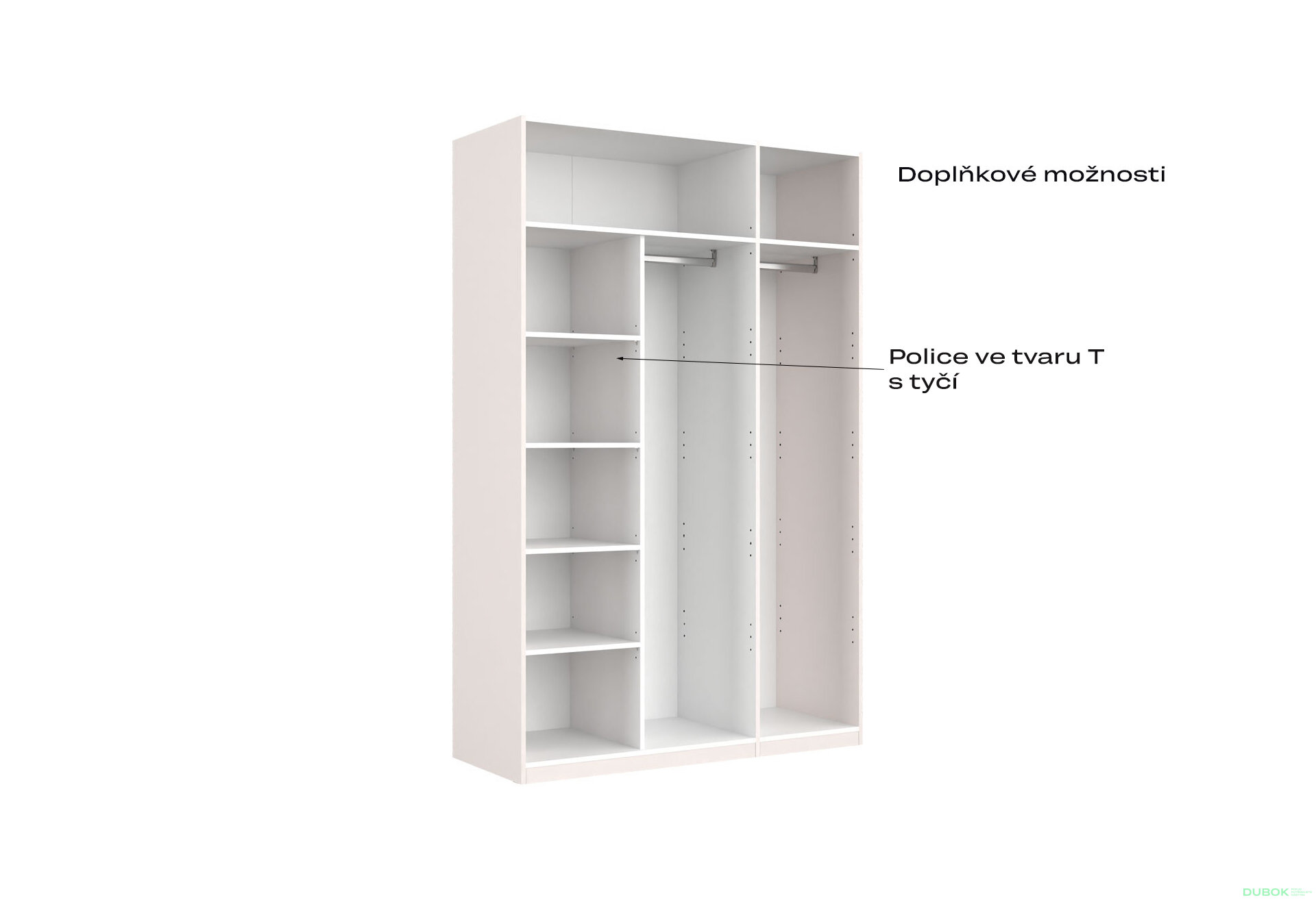 Fotografia 7 - Korpus skrine 3dv Biely lesk Idea