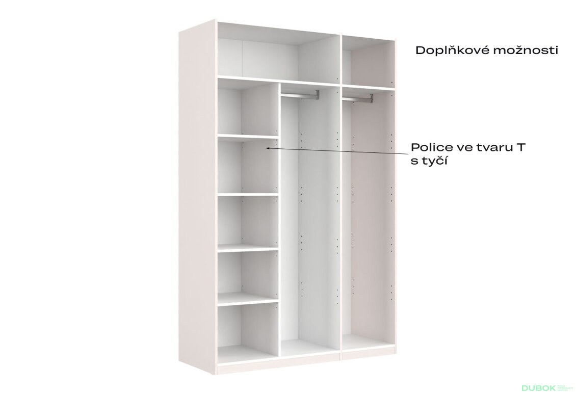 Fotografia 7 - Korpus skrine 3dv Biely lesk Idea