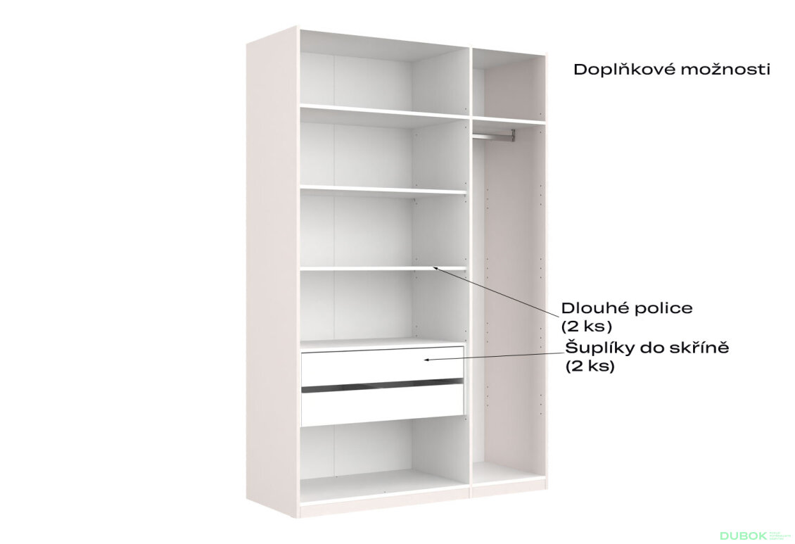 Fotografia 8 - Korpus skrine 3dv Biely lesk Idea