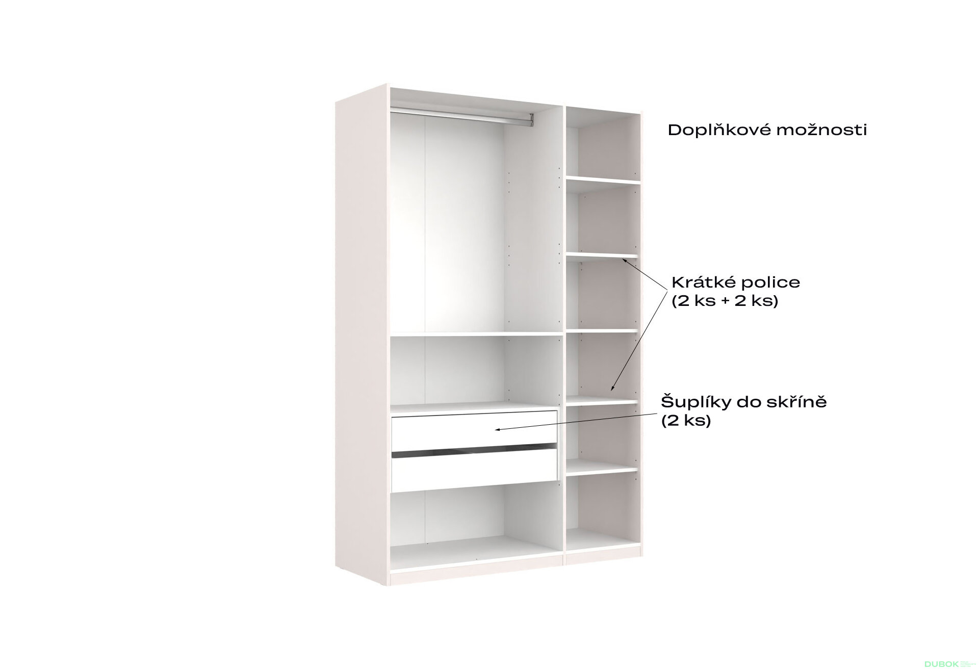 Fotografia 10 - Korpus skrine 3dv Biely lesk Idea
