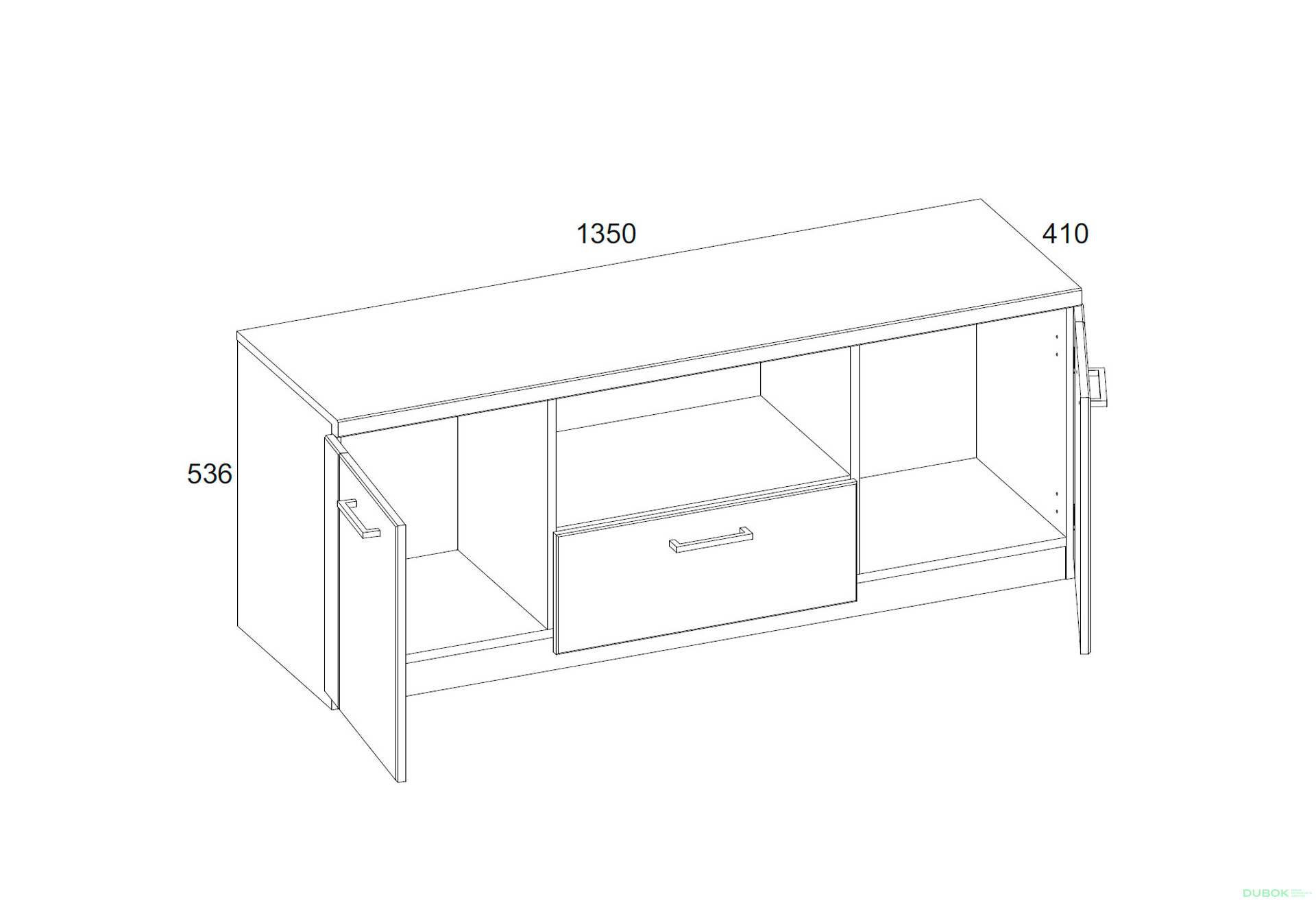 Fotografia 3 - TV stolík 2d1s/135 dub navarra Doorset