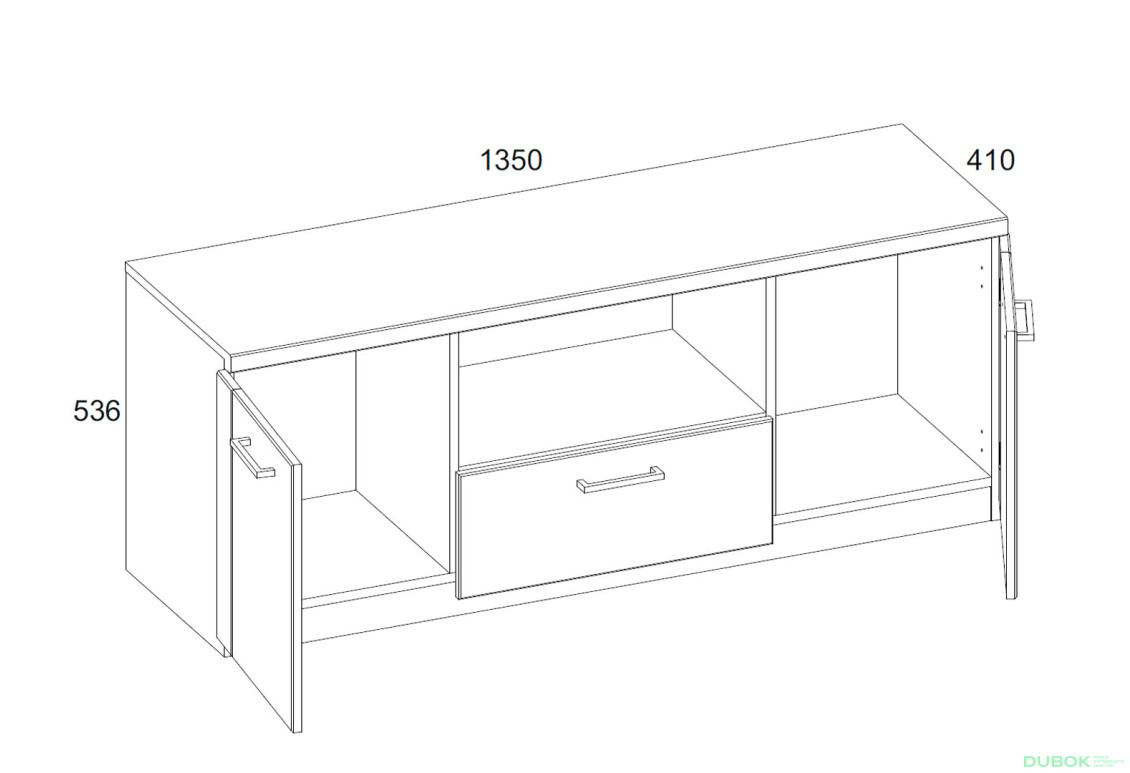 Fotografia 3 - TV stolík 2d1s/135 dub navarra Doorset