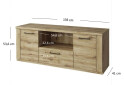 TV stolík 2d1s/135 dub navarra Doorset - Fotografia 3 Fotografia 3 - TV stolík 2d1s/135 dub navarra Doorset