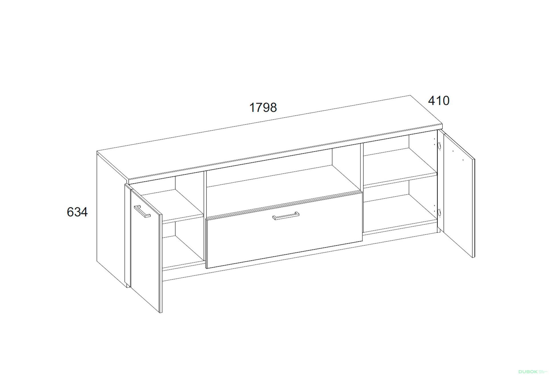 Fotografia 3 - TV stolík 2d1s/180 dub navarra Doorset
