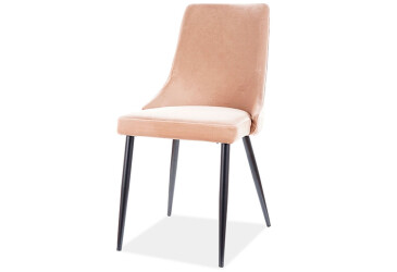 Stolička Piano B Velvet béžový Bluvel 28, kov čierna matná