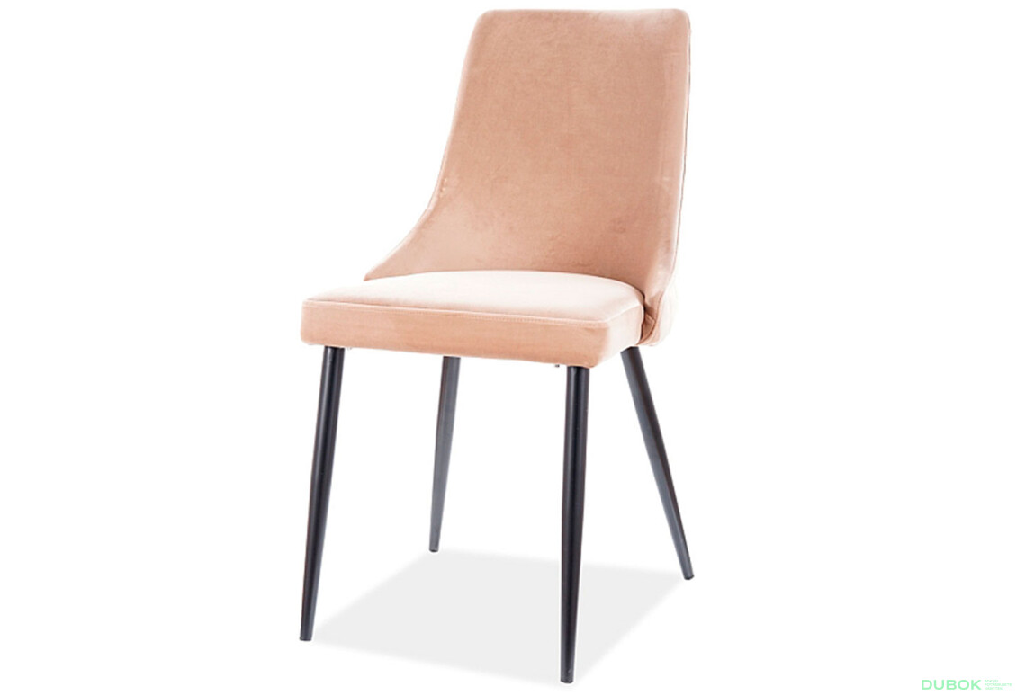 Stolička Piano B Velvet béžový Bluvel 28, kov čierna matná