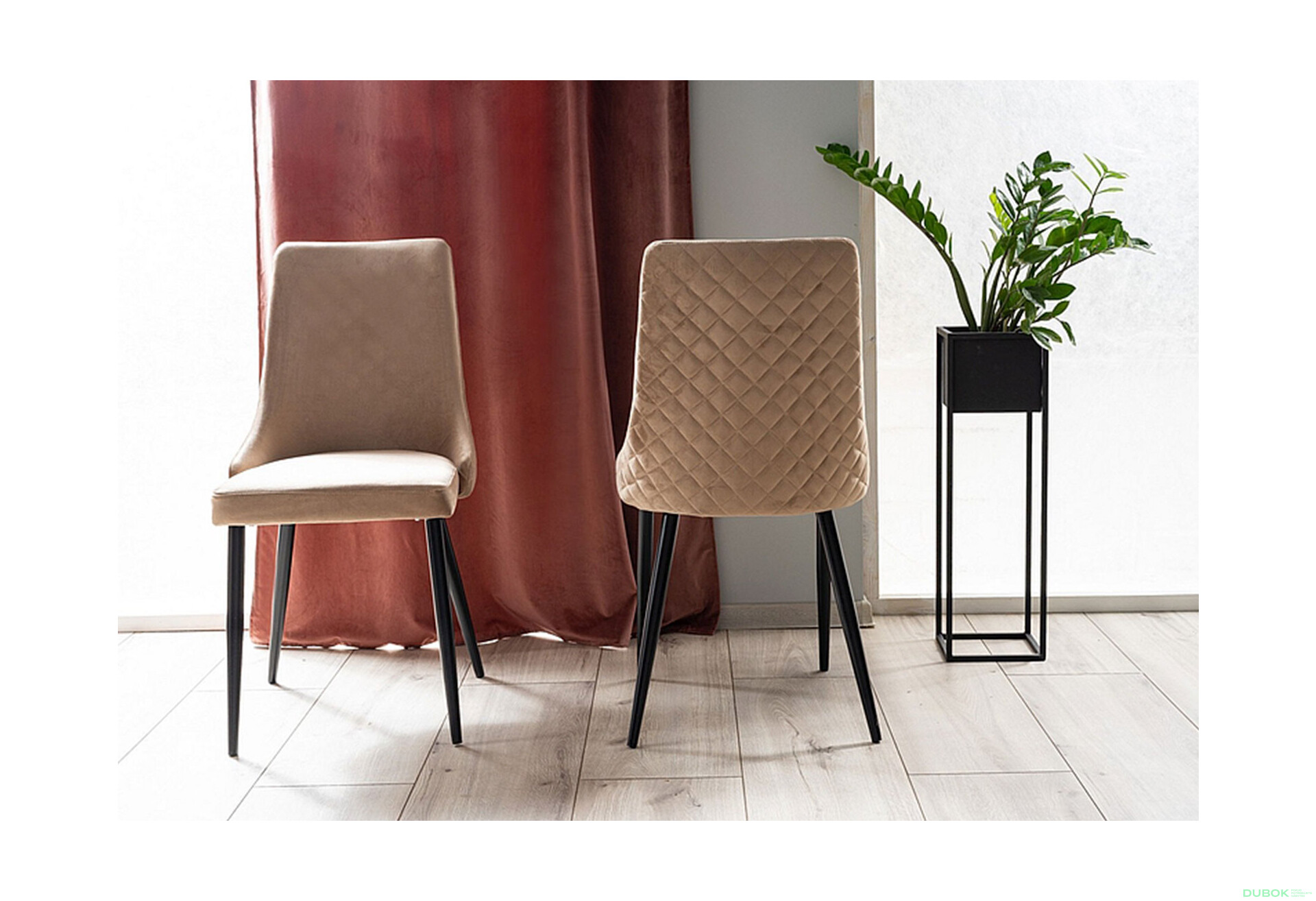 Fotografia 3 - Stolička Piano B Velvet béžový Bluvel 28, kov čierna matná