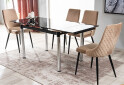 Fotografia 6 - Stolička Piano B Velvet béžový Bluvel 28, kov čierna matná