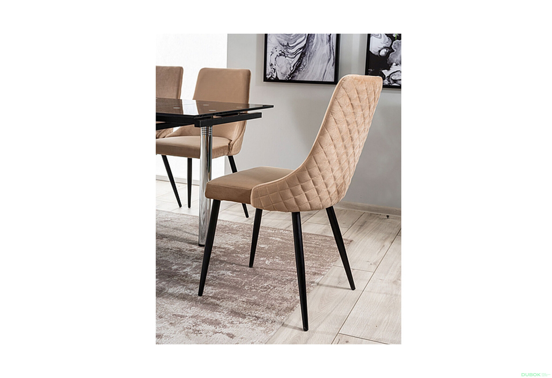 Fotografia 9 - Stolička Piano B Velvet béžový Bluvel 28, kov čierna matná