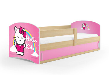 Posteľ Luki 1 borovica Hello Kids 80x160 cm s roštom, matracom