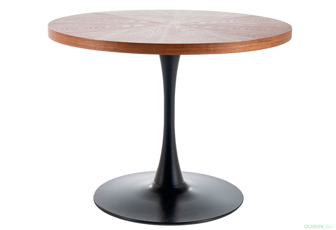 Stôl Amadeo 100 MDF orech / kov čierny matný