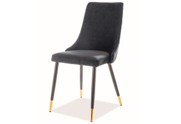 Stolička Piano Velvet čierny Bluvel 19, kov čierny / zlatý