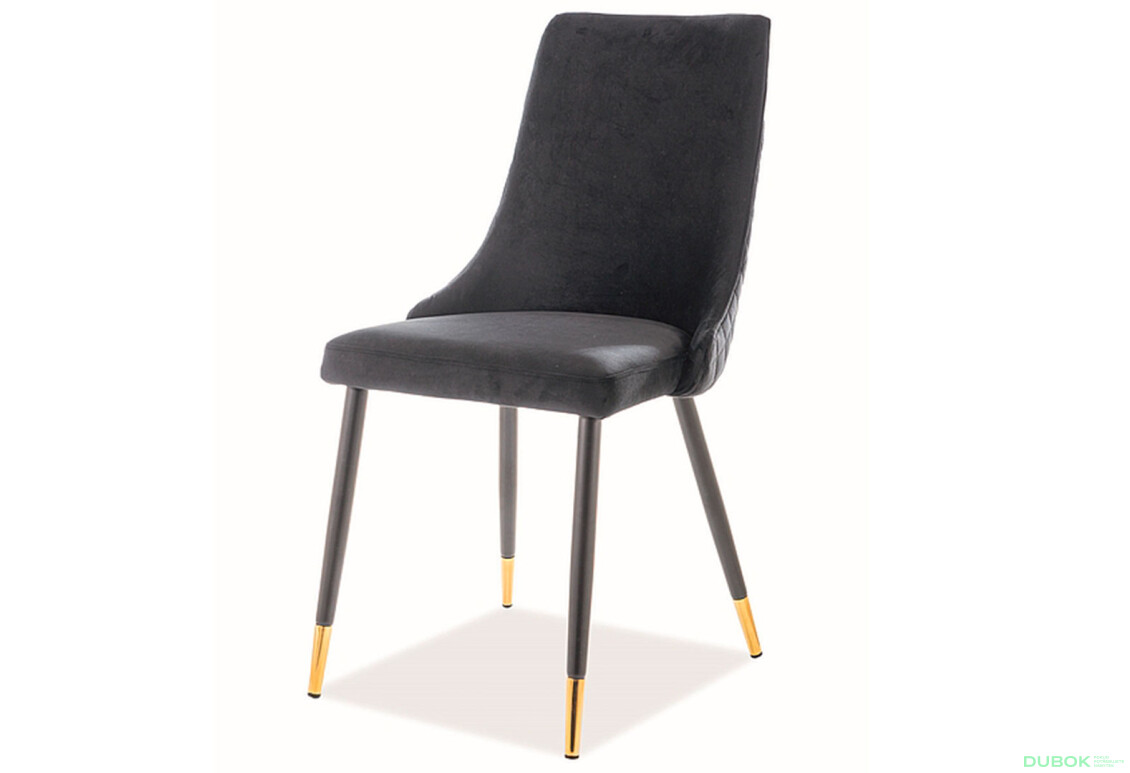 Stolička Piano Velvet čierny Bluvel 19, kov čierny / zlatý