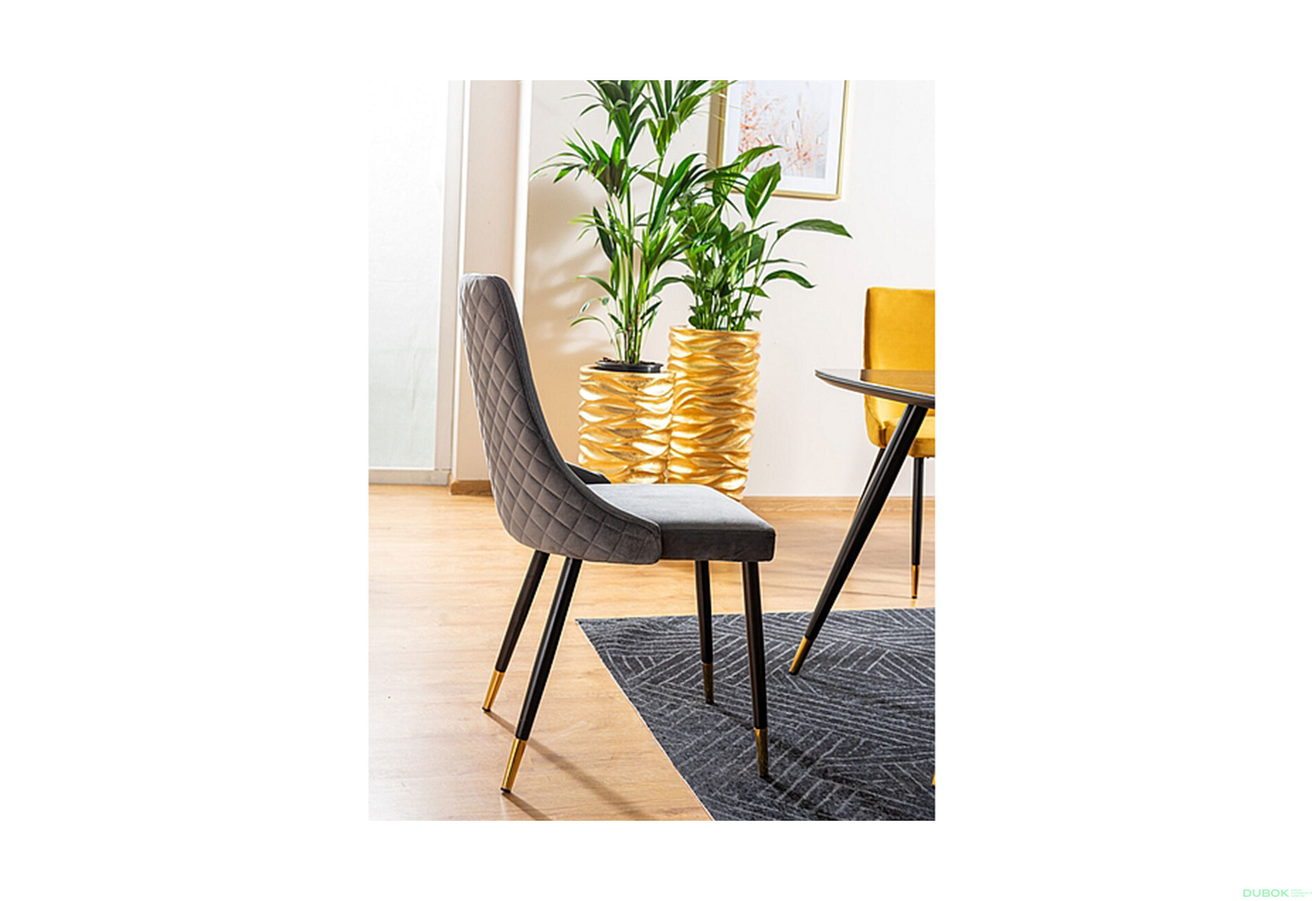 Fotografia 4 - Stolička Piano Velvet čierny Bluvel 19, kov čierny / zlatý