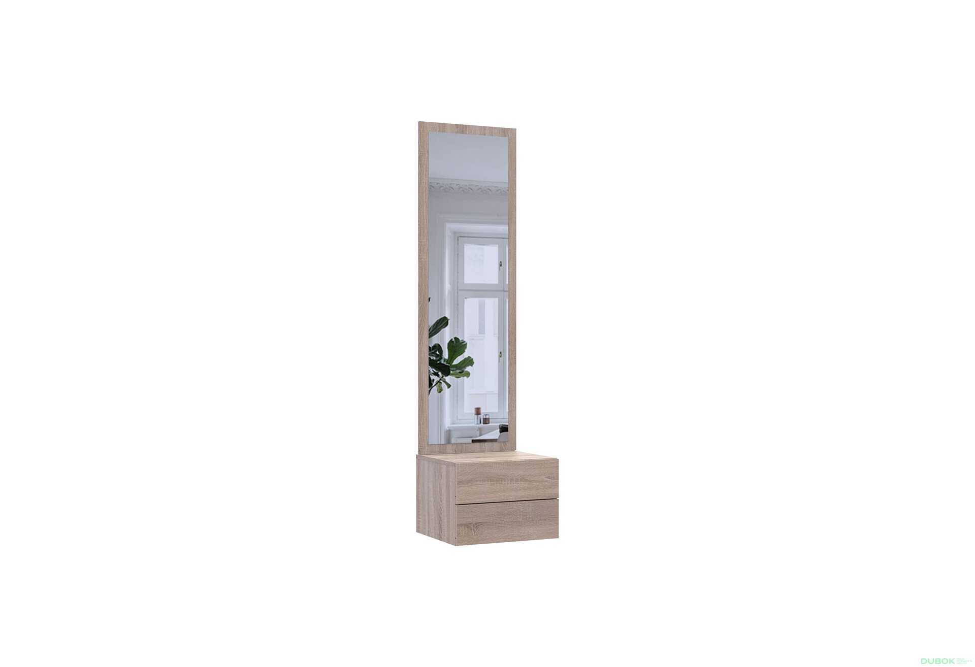 Skrinka so zrkadlom dub sonoma drevotrieska / zrkadlo 45x40x168,6 Sola - Fotografia 3 Fotografia 3 - Skrinka so zrkadlom dub sonoma drevotrieska / zrkadlo 45x40x168,6 Sola
