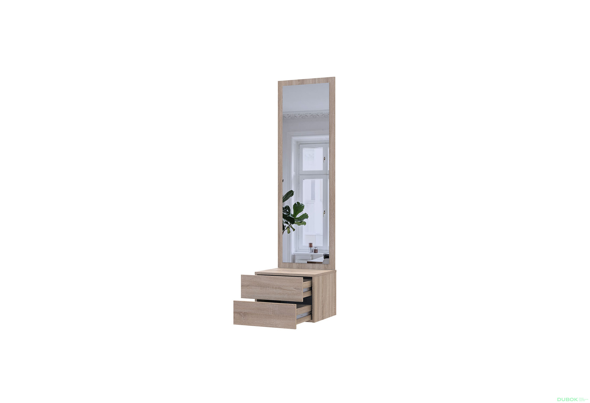 Skrinka so zrkadlom dub sonoma drevotrieska / zrkadlo 45x40x168,6 Sola - Fotografia 5 Fotografia 5 - Skrinka so zrkadlom dub sonoma drevotrieska / zrkadlo 45x40x168,6 Sola