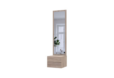 Skrinka so zrkadlom dub sonoma drevotrieska / zrkadlo 45x40x168,6 Sola