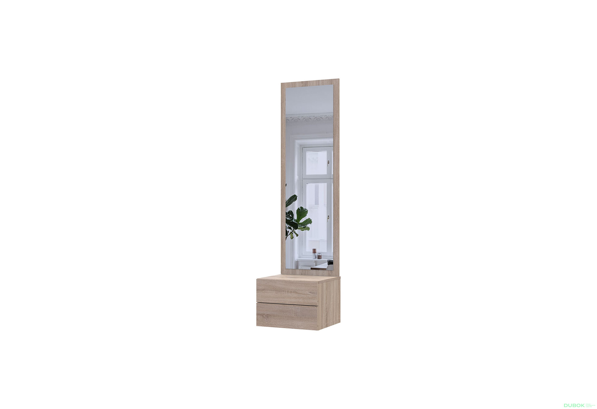 Skrinka so zrkadlom dub sonoma drevotrieska / zrkadlo 45x40x168,6 Sola - Fotografia 1 Fotografia 1 - Skrinka so zrkadlom dub sonoma drevotrieska / zrkadlo 45x40x168,6 Sola