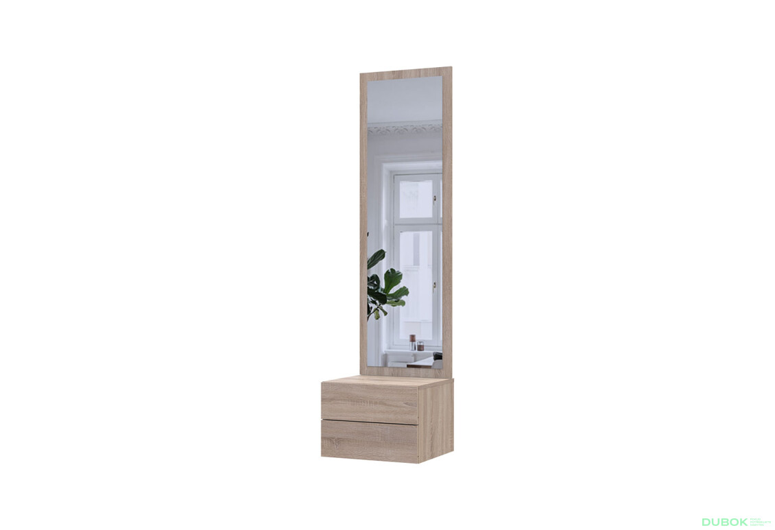 Skrinka so zrkadlom dub sonoma drevotrieska / zrkadlo 45x40x168,6 Sola - Fotografia 1 Fotografia 1 - Skrinka so zrkadlom dub sonoma drevotrieska / zrkadlo 45x40x168,6 Sola