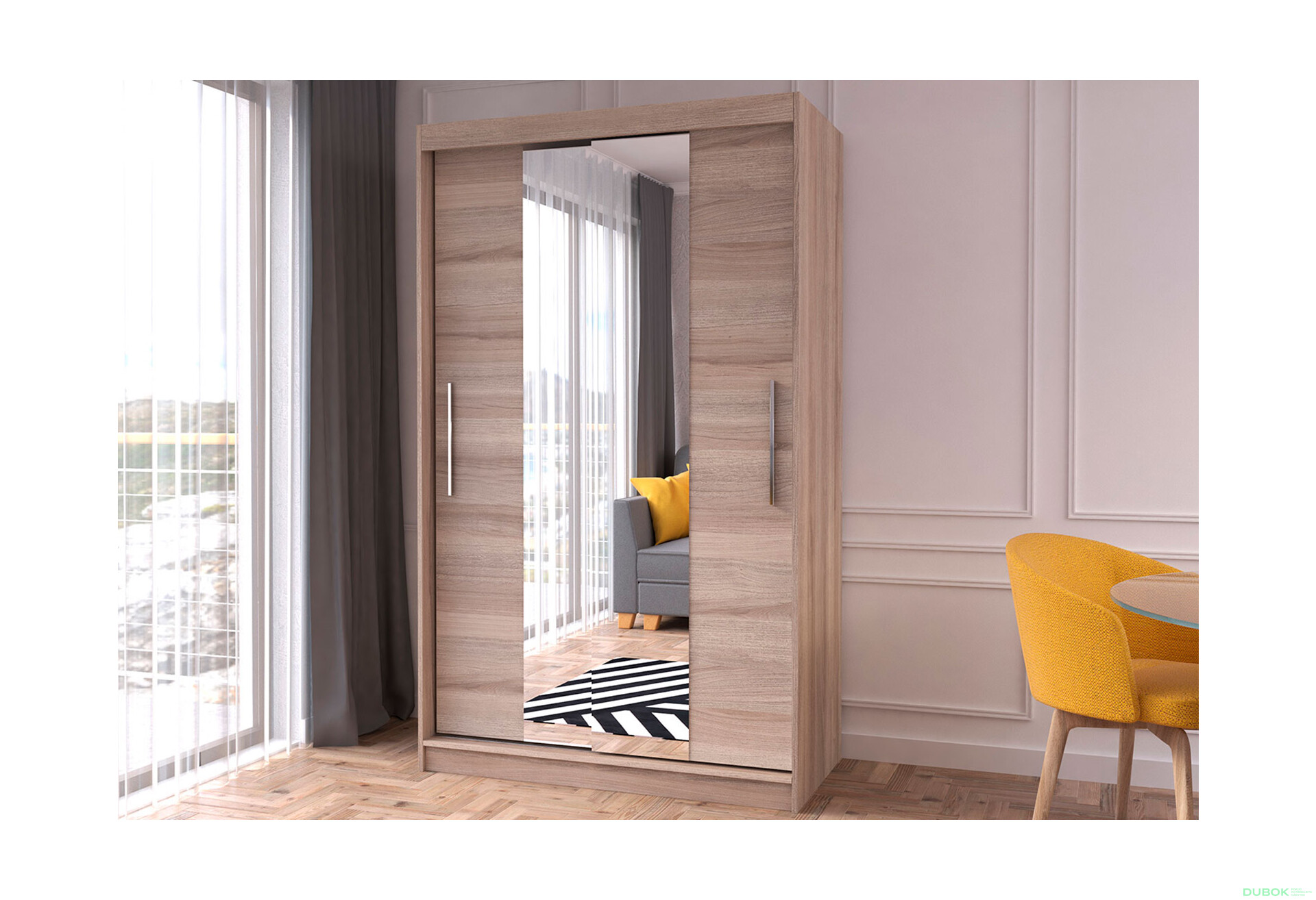 Fotografia 2 - Skriňa Neomi 01 so zrkadlom dub sonoma