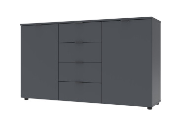 Komoda s dvierkami a 4 zásuvkami Ron 5 140 cm Grafit
