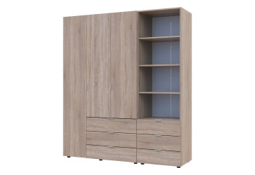 Skriňa 3D s regálom s zásuvkami Gelar 176.2 cm dub sonoma