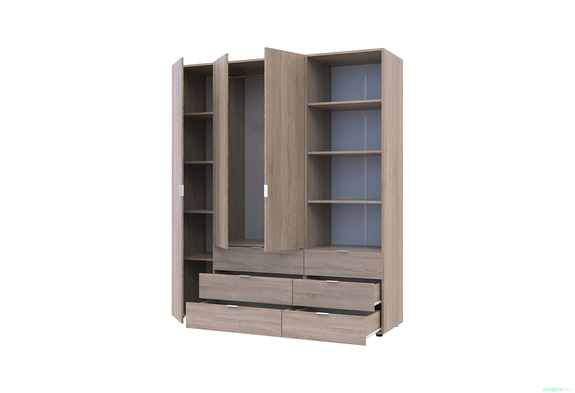 Fotografia 2 - Skriňa 3D s regálom s zásuvkami Gelar 176.2 cm dub sonoma