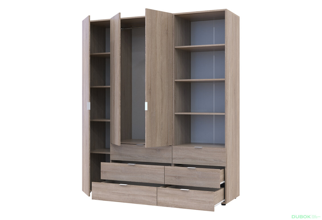 Fotografia 2 - Skriňa 3D s regálom s zásuvkami Gelar 176.2 cm dub sonoma