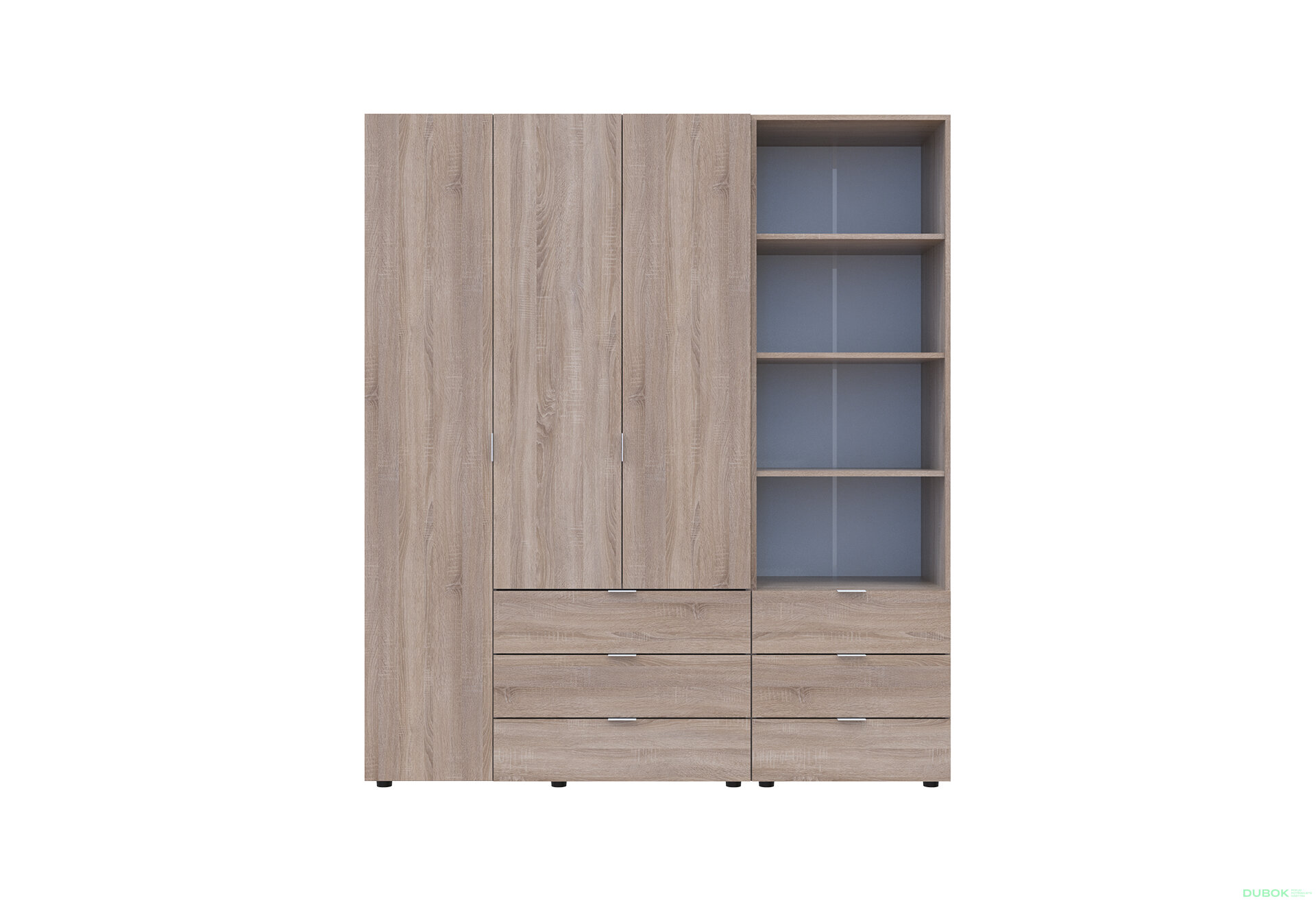 Fotografia 3 - Skriňa 3D s regálom s zásuvkami Gelar 176.2 cm dub sonoma