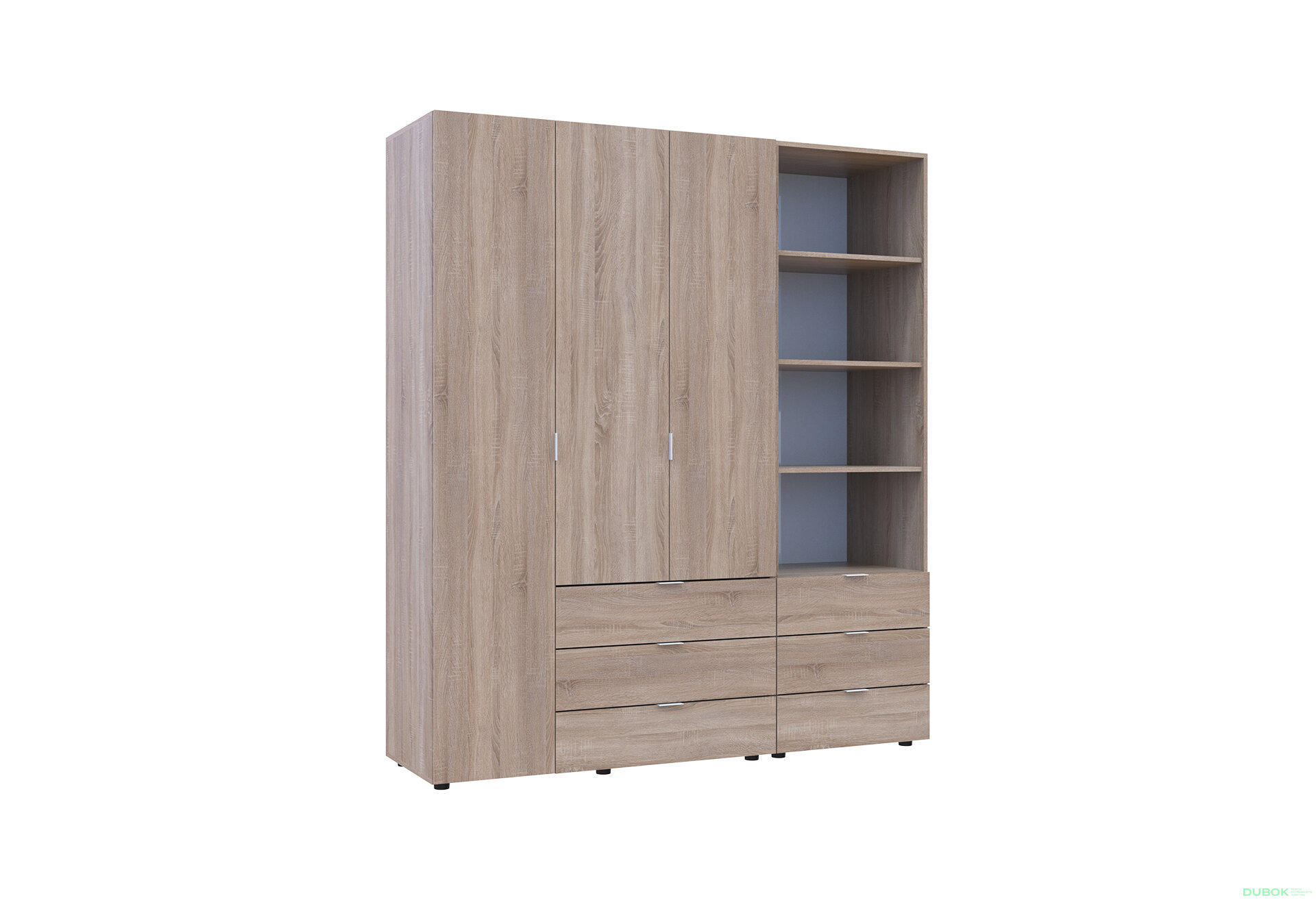 Fotografia 4 - Skriňa 3D s regálom s zásuvkami Gelar 176.2 cm dub sonoma