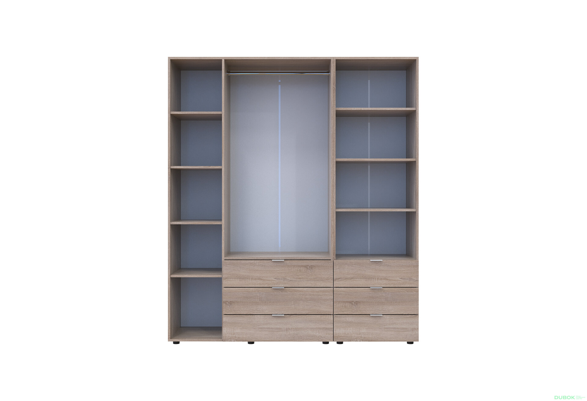 Fotografia 5 - Skriňa 3D s regálom s zásuvkami Gelar 176.2 cm dub sonoma