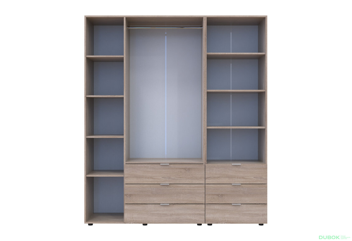 Fotografia 5 - Skriňa 3D s regálom s zásuvkami Gelar 176.2 cm dub sonoma