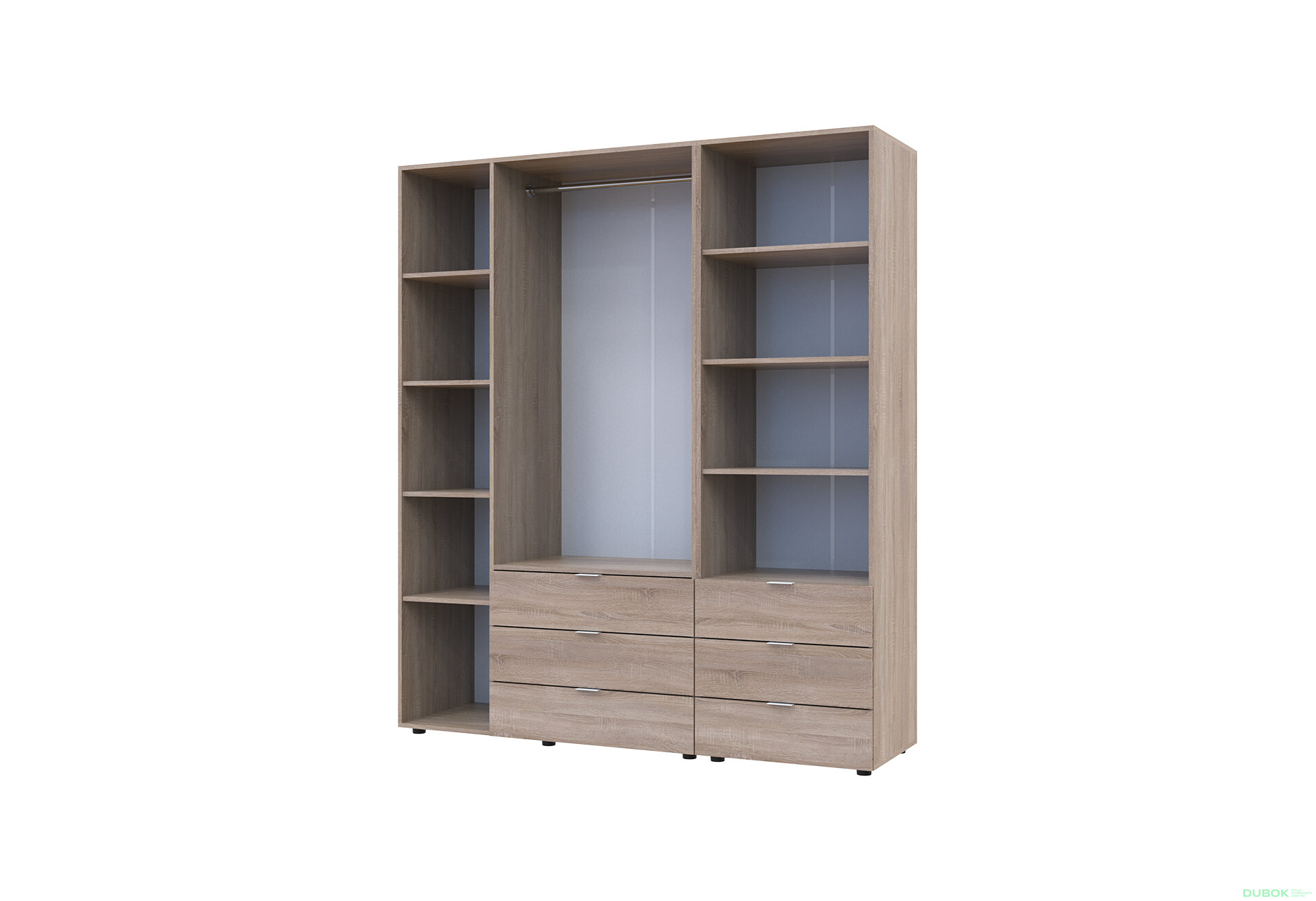 Fotografia 6 - Skriňa 3D s regálom s zásuvkami Gelar 176.2 cm dub sonoma