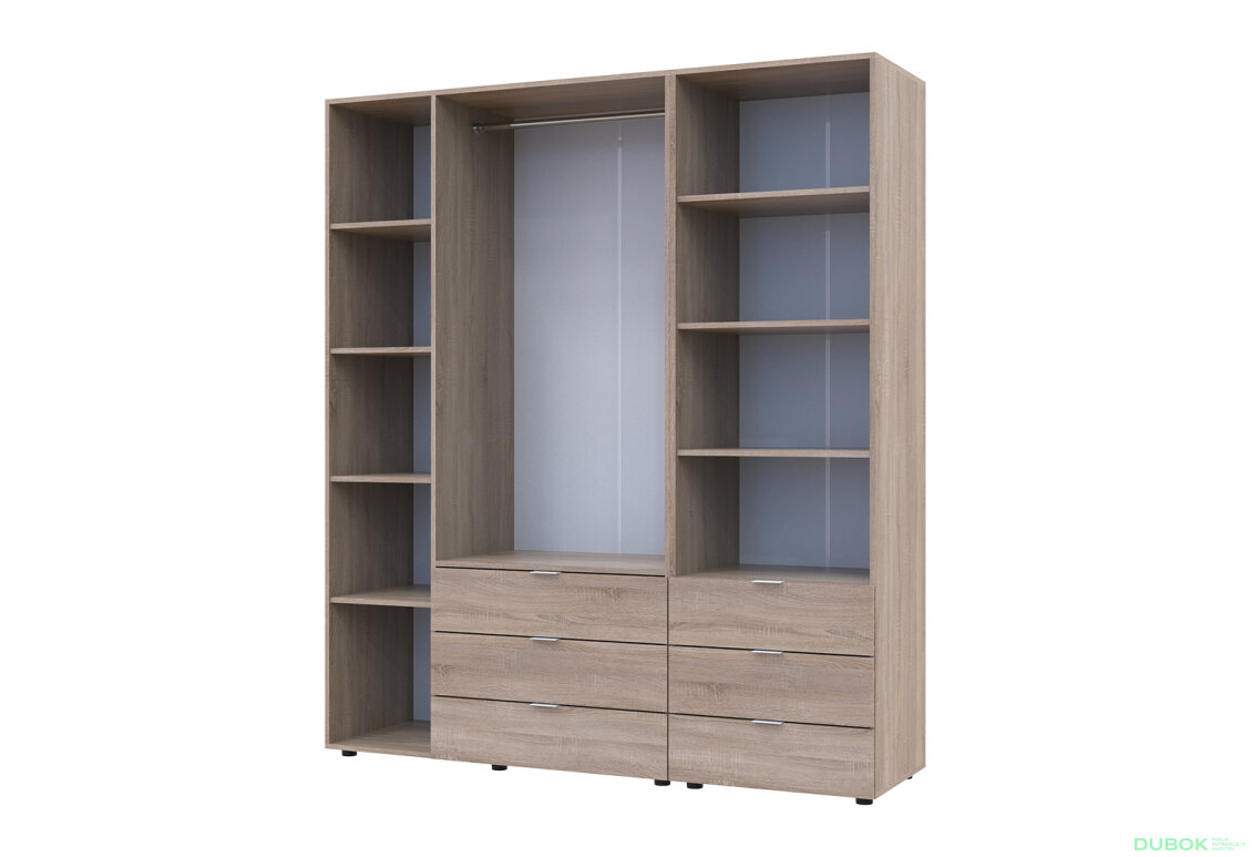 Fotografia 6 - Skriňa 3D s regálom s zásuvkami Gelar 176.2 cm dub sonoma